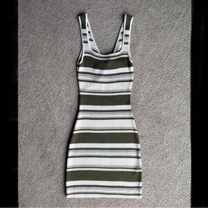 Olive green and white striped Abercrombie & Fitch dress